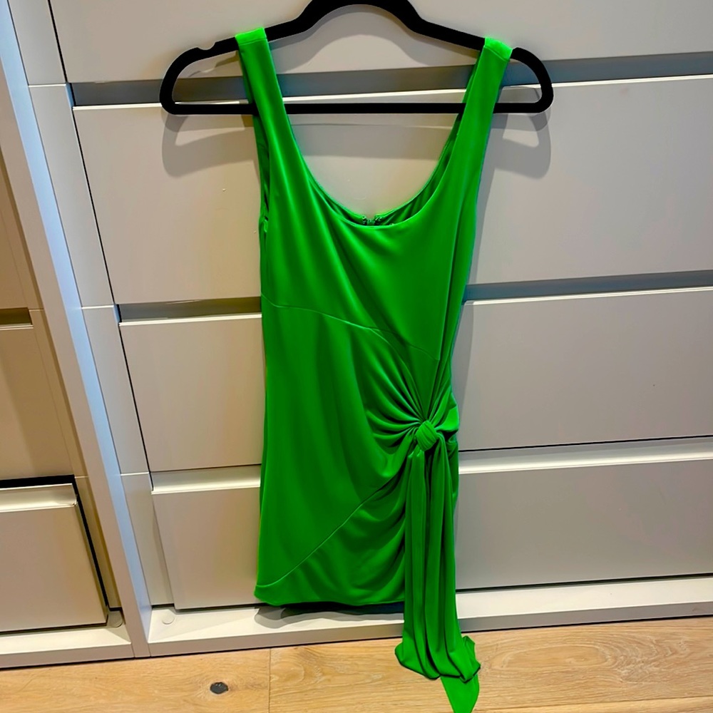 Cinq a sept green dress altered to size small and made shorter mini dress.